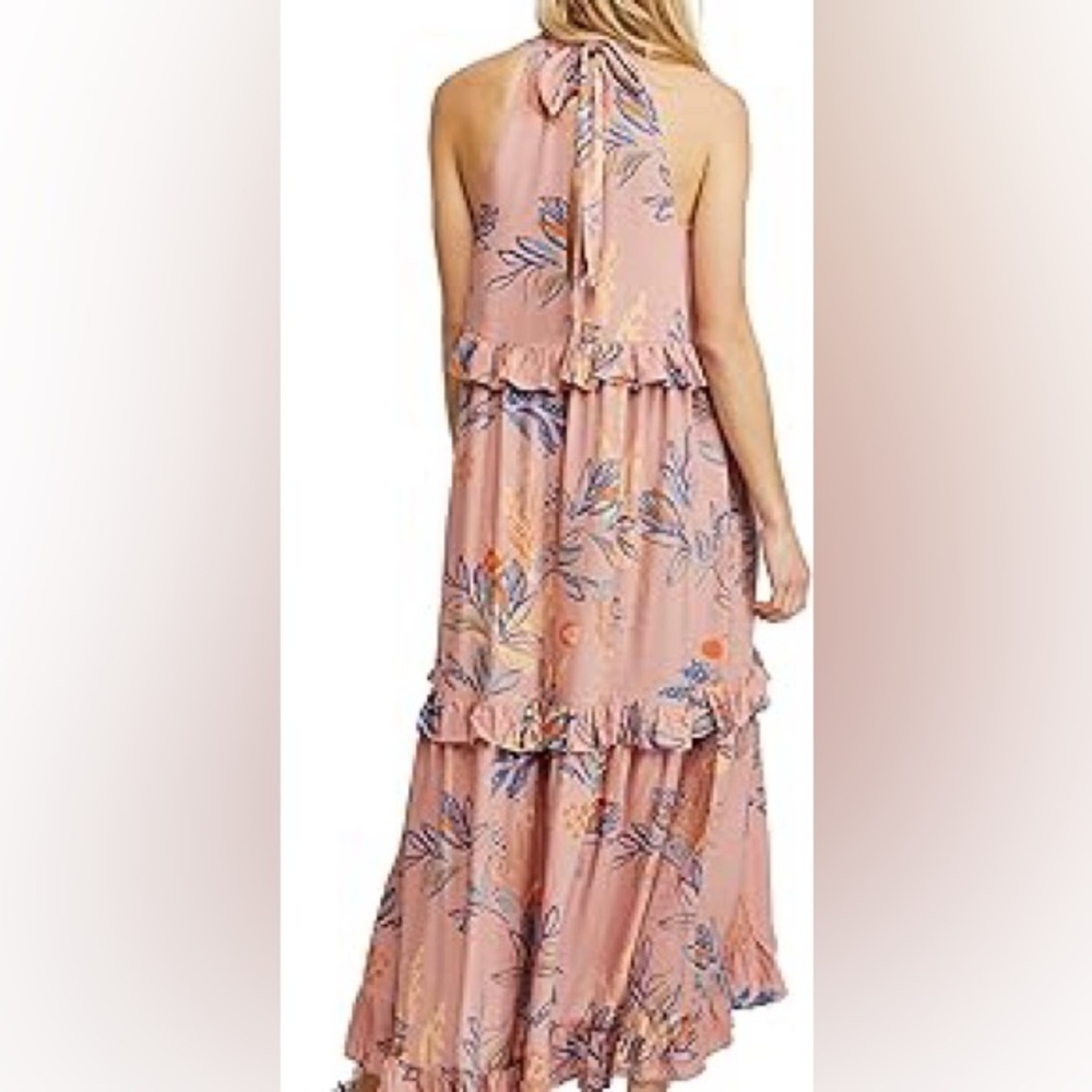 Free People, Anita Printed Maxi Dress Tiered Ruffle Pink Desert Rose, EUC,Size M - Picture 8 of 11